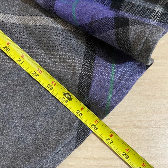Vintage Flannel Wool Midi Skirt A Line Modest Gray/Purple Eclectic Small Preppy - Picture 5 of 11